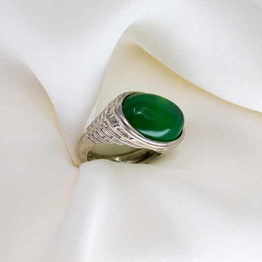 Anello in agata verde