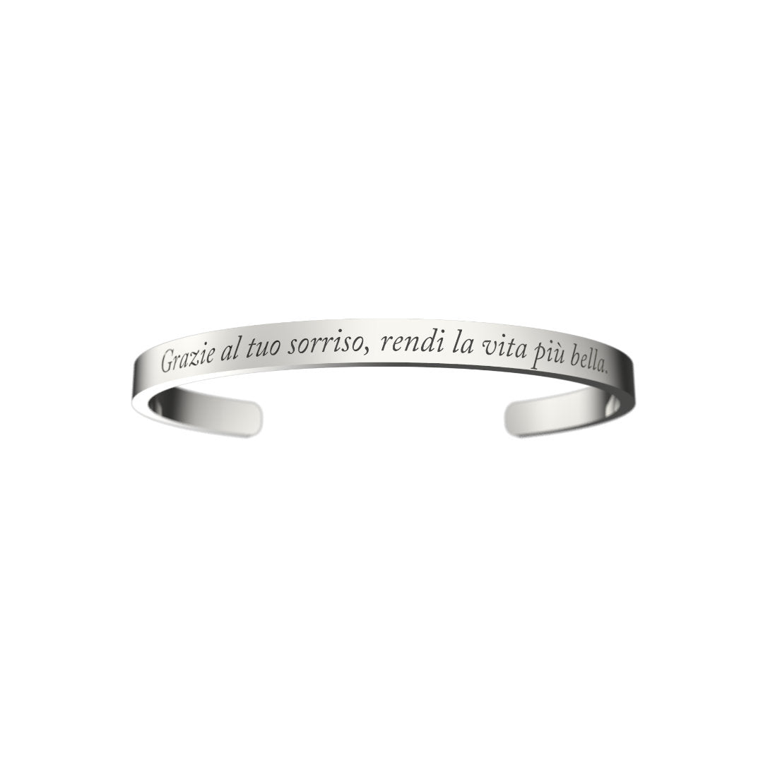 Bracciale "Grazie al tuo sorriso, rendi la vita più bella.".