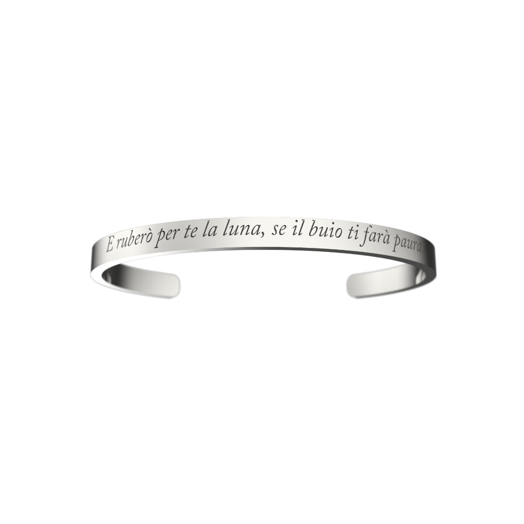 Bracciale "E ruberò per te la luna, se il buio ti farà paura.".