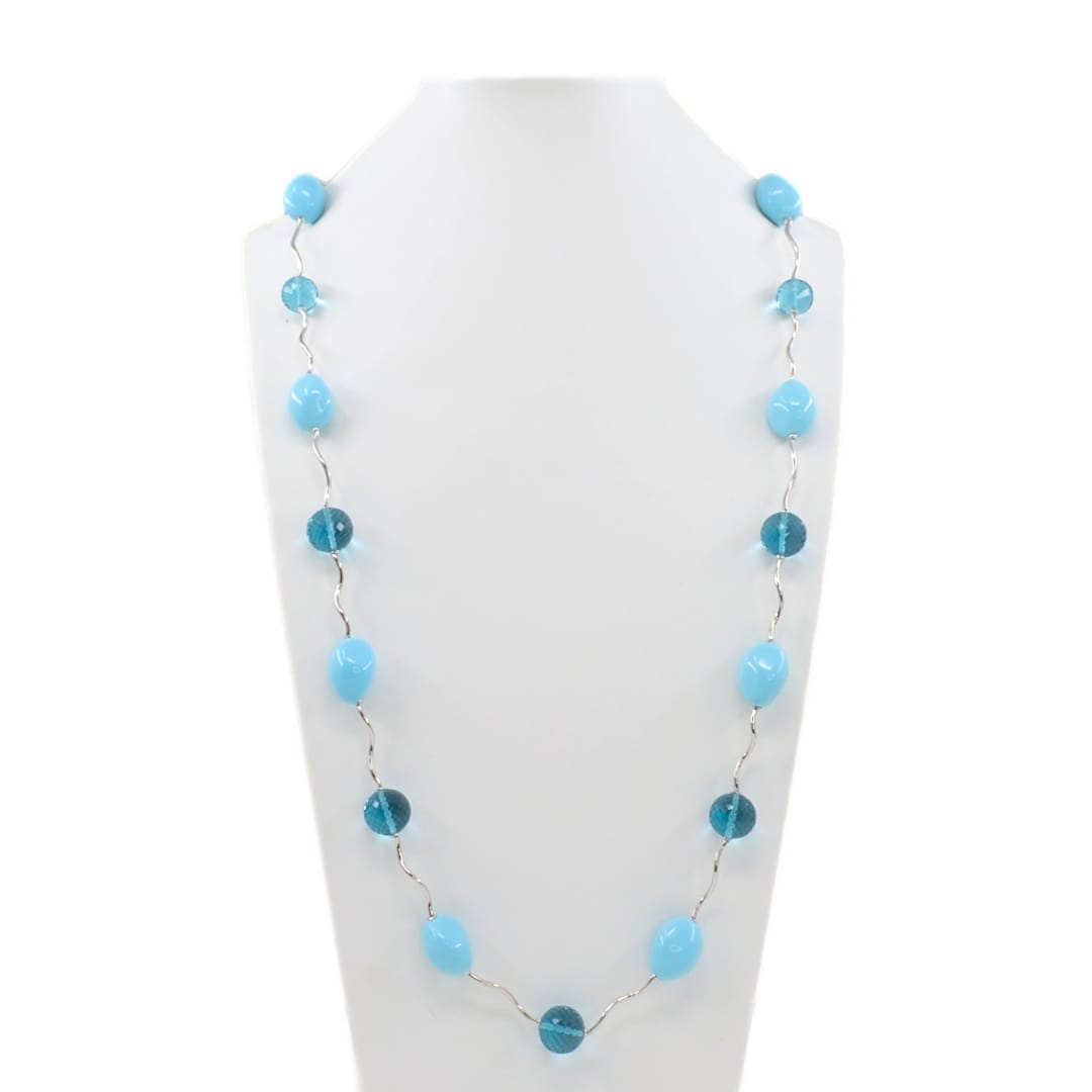 Collana con quarzo hydro azzurro