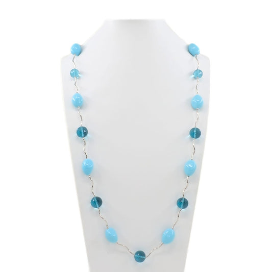 Collana con quarzo hydro azzurro