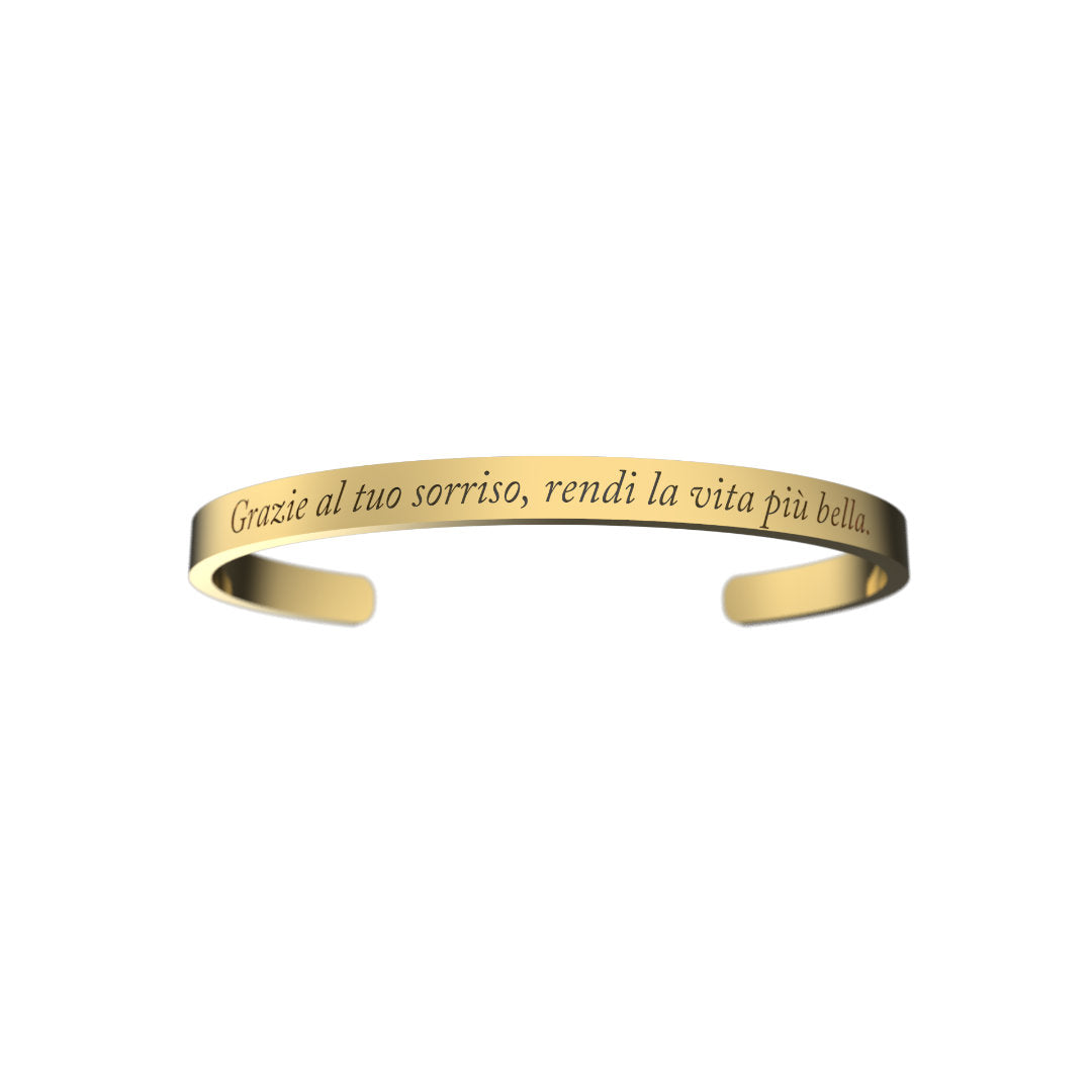 Bracciale "Grazie al tuo sorriso, rendi la vita più bella.".