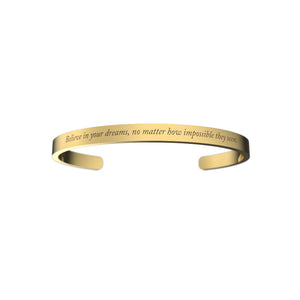 Open image in slideshow, Bracciale &quot;Believe in your dreams, no matter how impossible they seem.&quot;.
